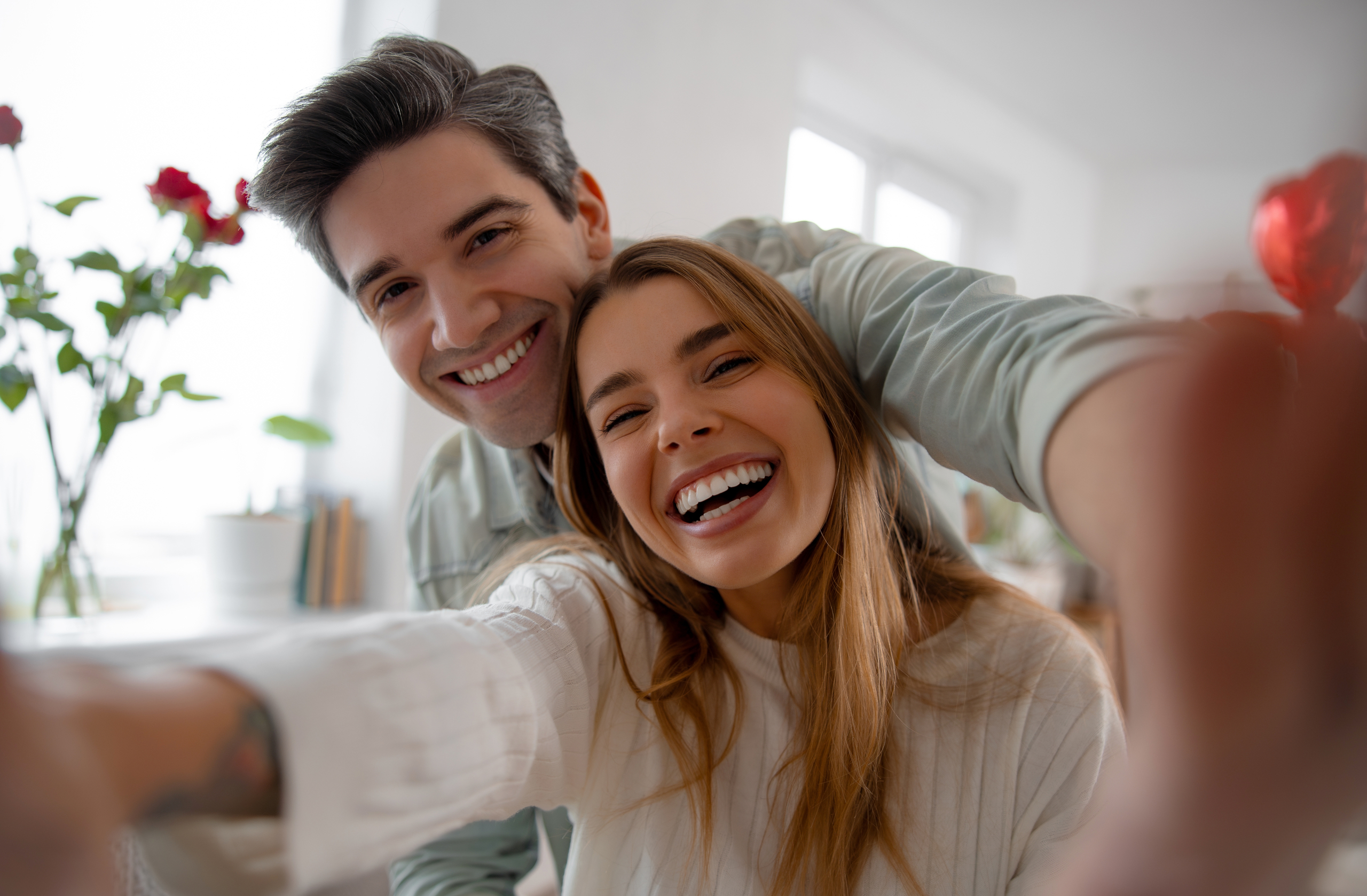 Happy Couple Smiling at Home, Cosmetic and General Dentistry in La Jolla San Diego