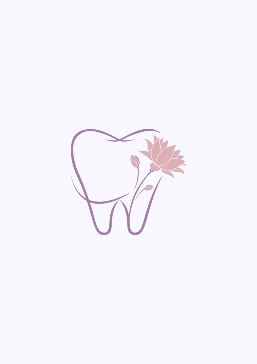 Minimal tooth and flower illustration representing gentle dental care in San Diego